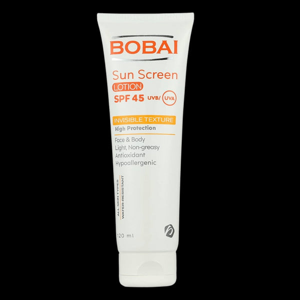 بوباى لوشن واقى من الشمس للوجه و الجسم بمعامل حماية (SPF45) لجميع انواع البشرة 120 مل - Bobai